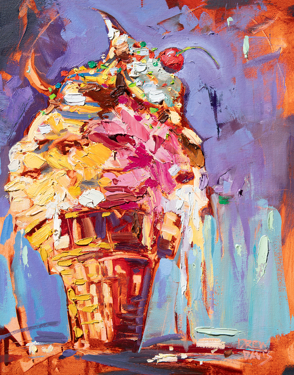 Ice Cream Disaster 1 | 11x14 | Oil on Canvas Panel