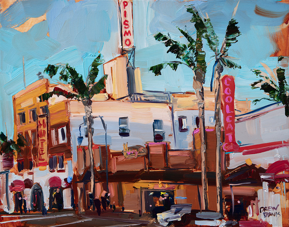 Pismo Cool Cat Cafe | 11x14 | Original Oil on Wood Panel