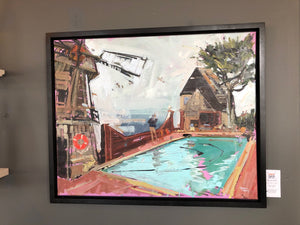 Chapman Estate Pool | 24"x30" Framed original oil on canvas