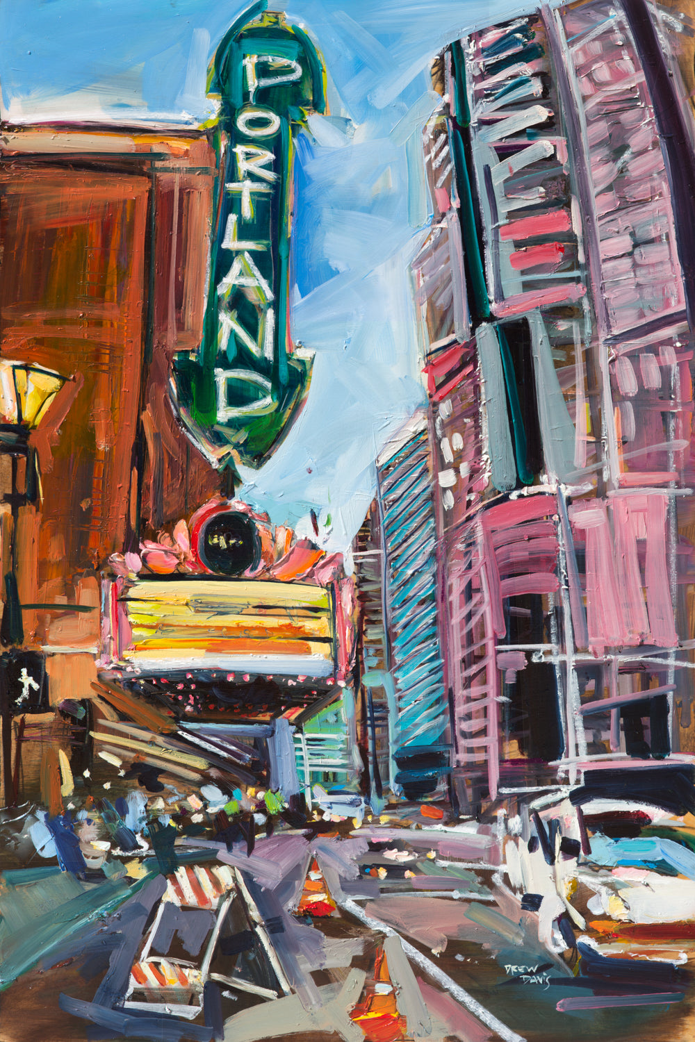 Portland Theater  | 24x36 | Original Oil on Wood Panel