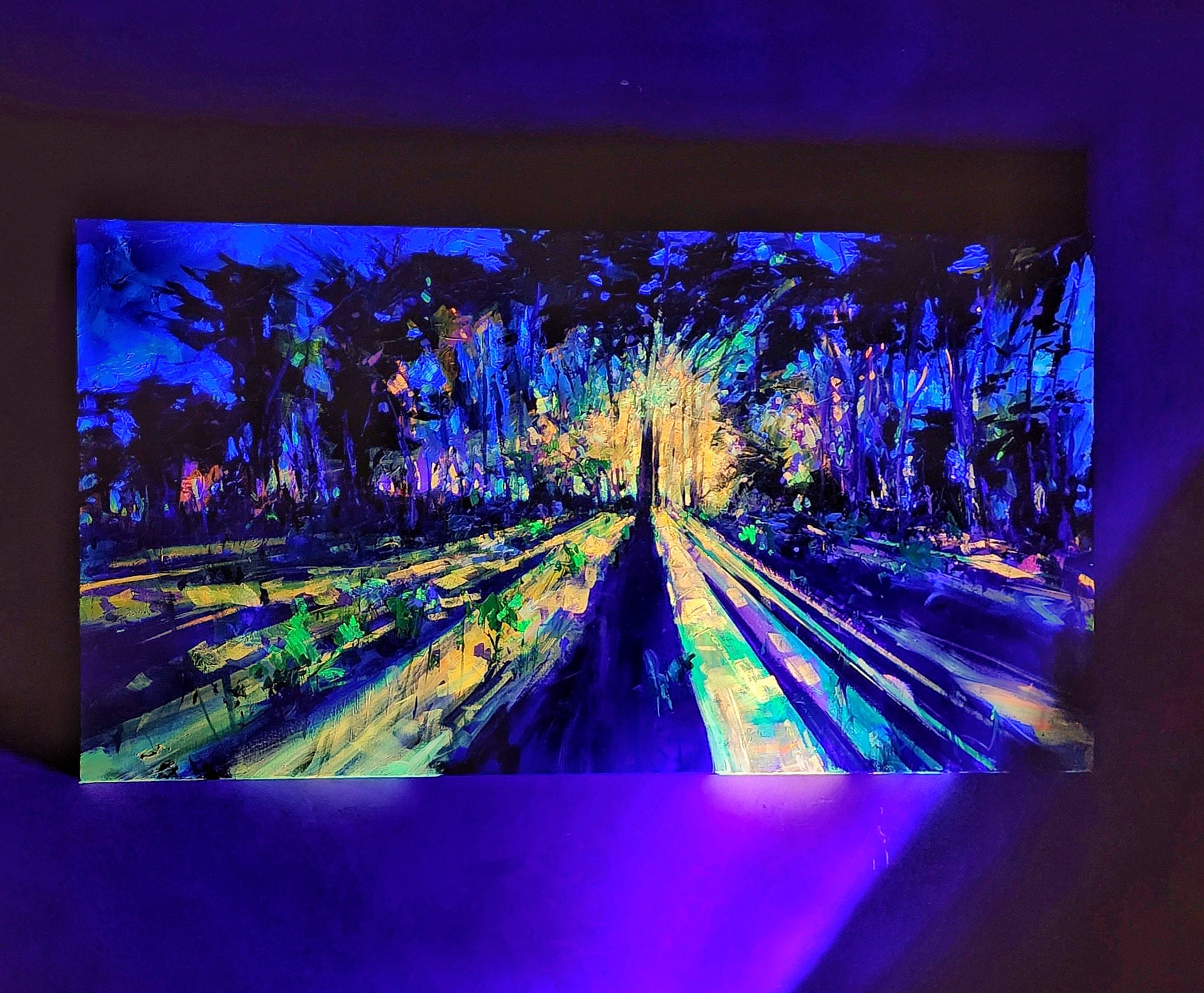 San Simeon Point Tree Ray Glow | 24x48 | ORIGINAL UV OIL ON CANVAS