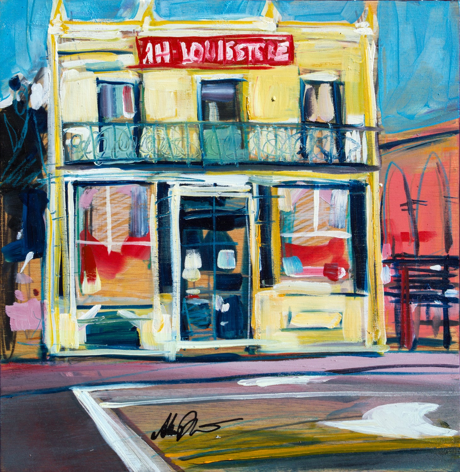 Ah Louis Store by Drew Davis — Oil on Canvas, 48×48 in