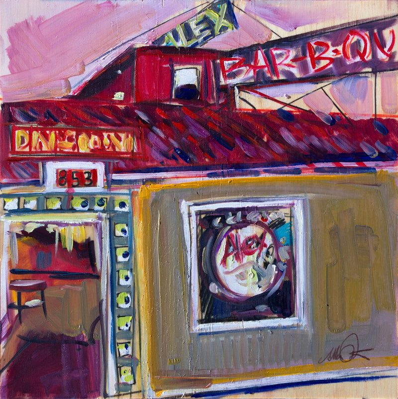 Alex Bbq by Drew Davis — Canvas Print, 12×12 in