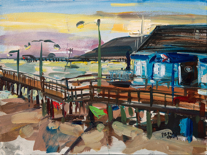 Avila Pier by Drew Davis — Oil on Canvas, 43×56 in