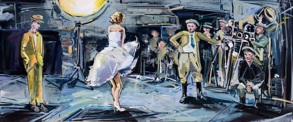 Backstage Marilyn by Drew Davis — Canvas Print, 30×72 in