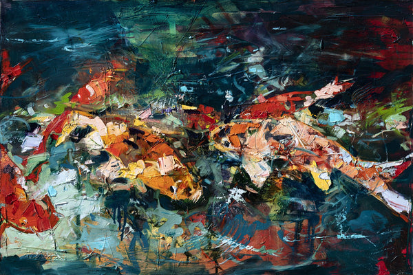 Being Koi by Drew Davis — Canvas Print, 24×36 in