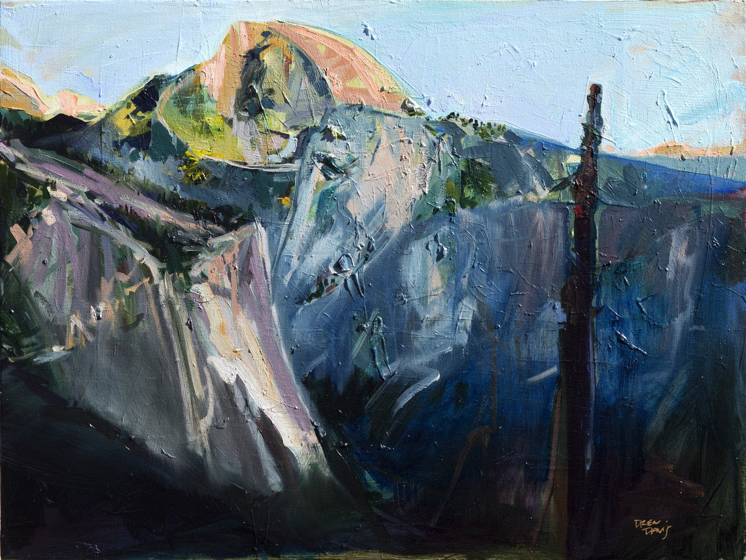 Big Falls Halfdome by Drew Davis — Canvas Print, 18×24 in