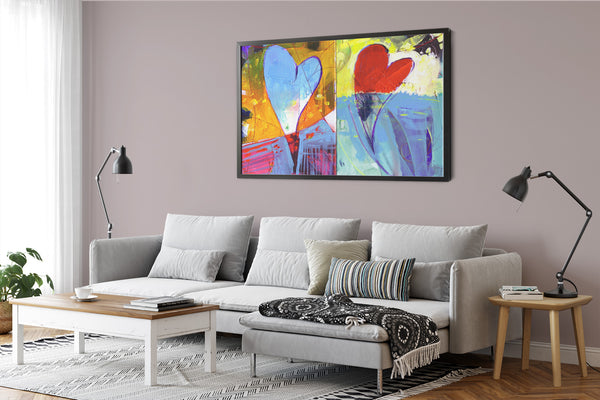 Blue And Red Hearts - View 2