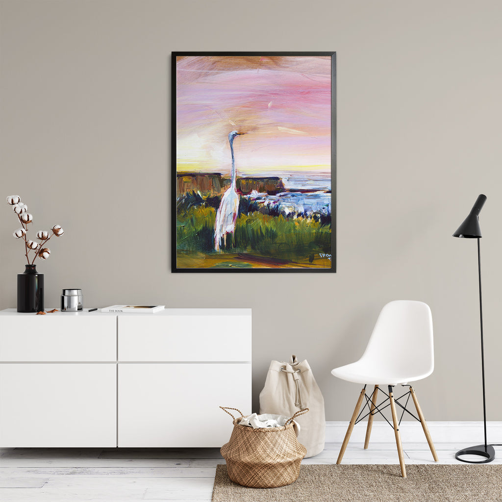 Blue Heron Full by Drew Davis — Canvas Print, 10×10 in