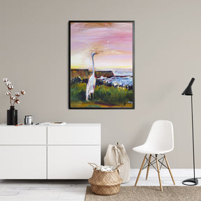 Blue Heron Full by Drew Davis — Canvas Print, 10×10 in