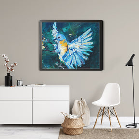 Blue Jay by Drew Davis — Canvas Print, 12×12 in