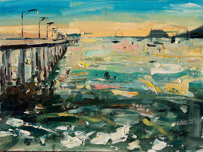 Cal Poly Pier 2021 by Drew Davis — Oil on Canvas, 43×56 in