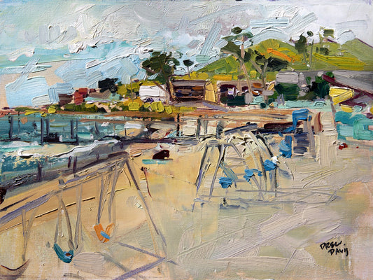 Cayucos Swings by Drew Davis — Canvas Print, 9×12 in