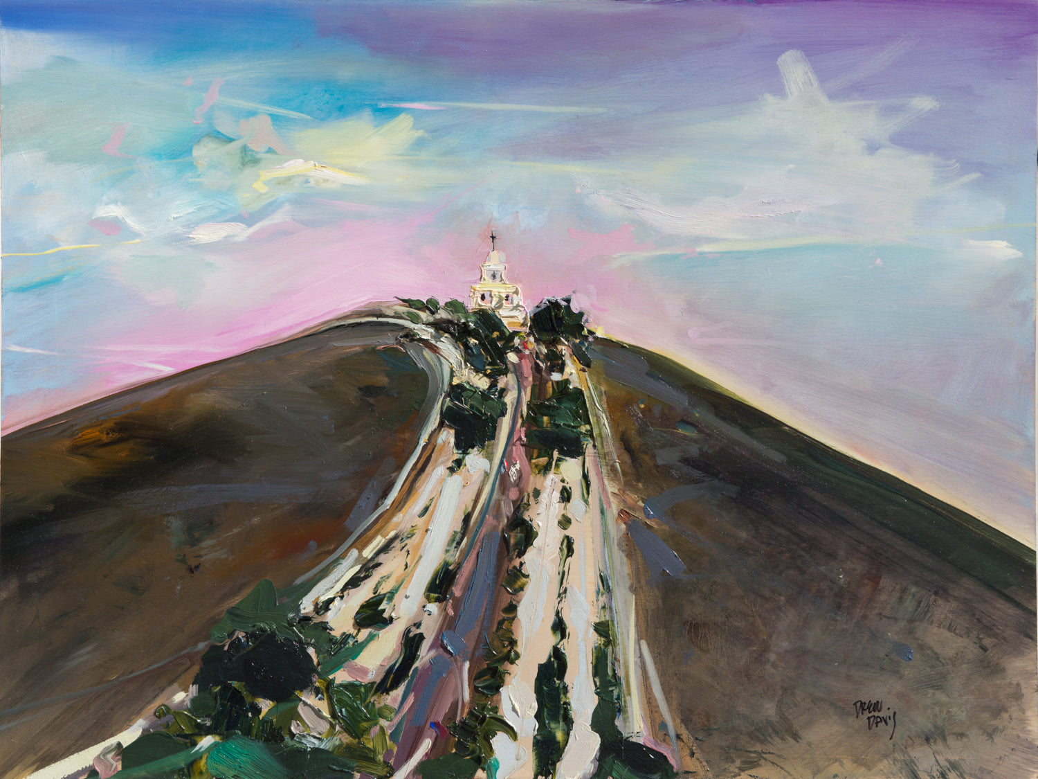 Chapel Hill by Drew Davis — Oil on Canvas, 43×56 in