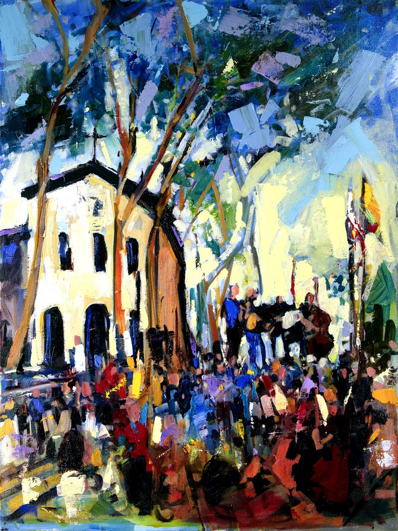 Concerts In The Plaza by Drew Davis — Canvas Print, 18×24 in