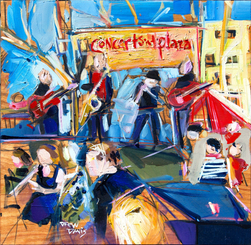 Concerts Plaza Band by Drew Davis — Canvas Print, 12×12 in