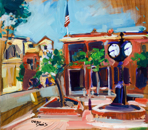 Courthouse Clock by Drew Davis — Canvas Print, 12×12 in