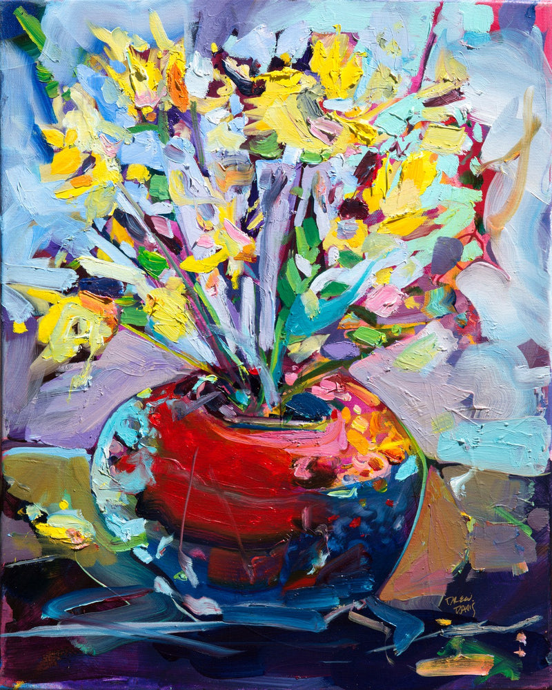 Daisys In A Pot by Drew Davis — Canvas Print, 16×20 in