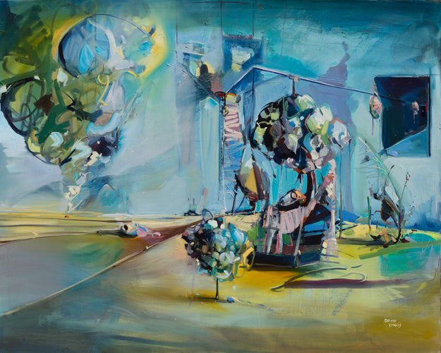 Decay of Industry Op by Drew Davis — Oil on Canvas, 48×60 in