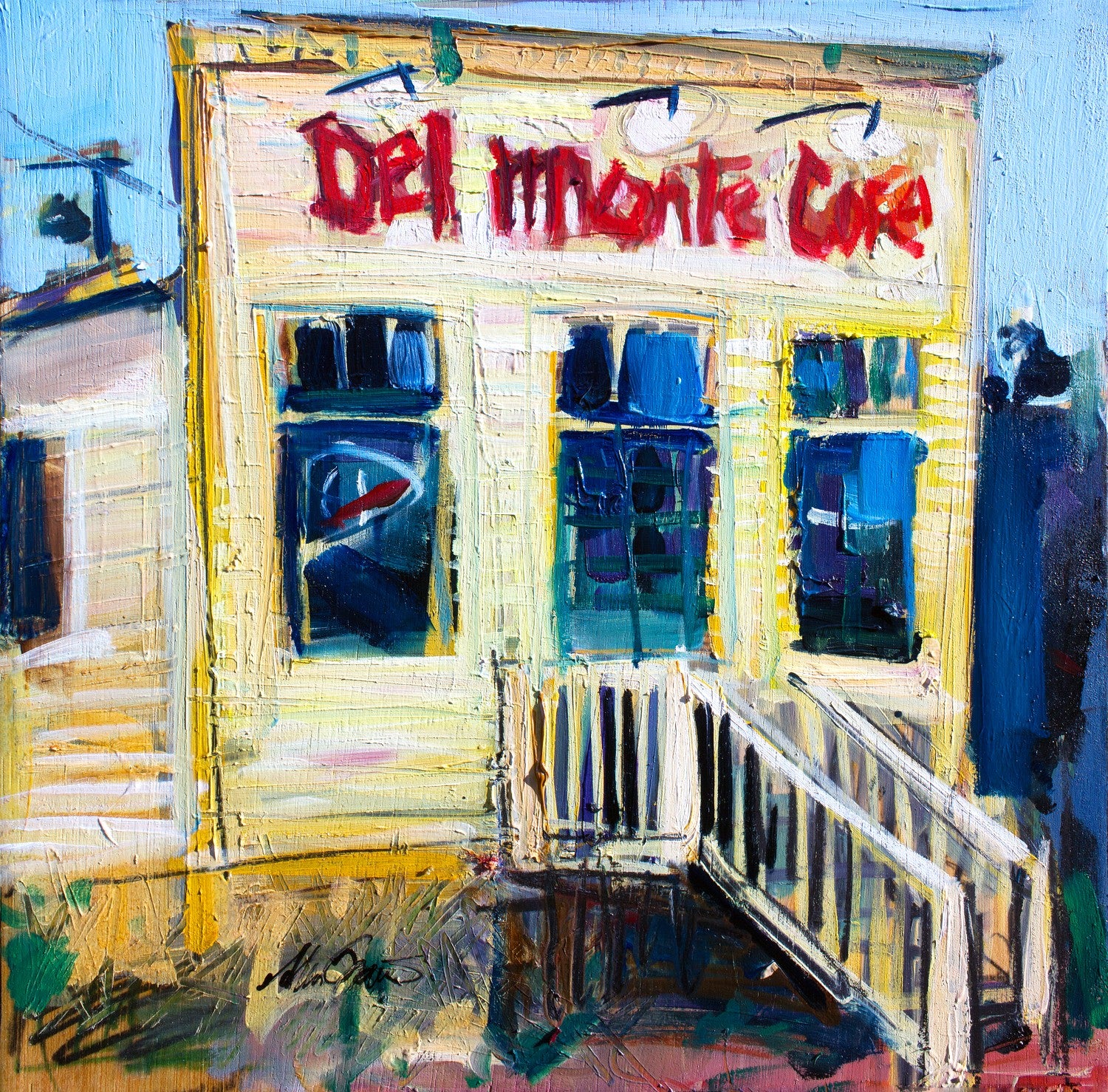 Del Monte Cafe by Drew Davis — Canvas Print, 12×12 in