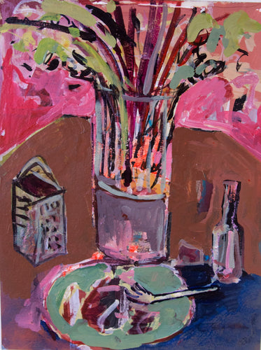 Dinner With Flowers by Drew Davis — Canvas Print, 9×12 in