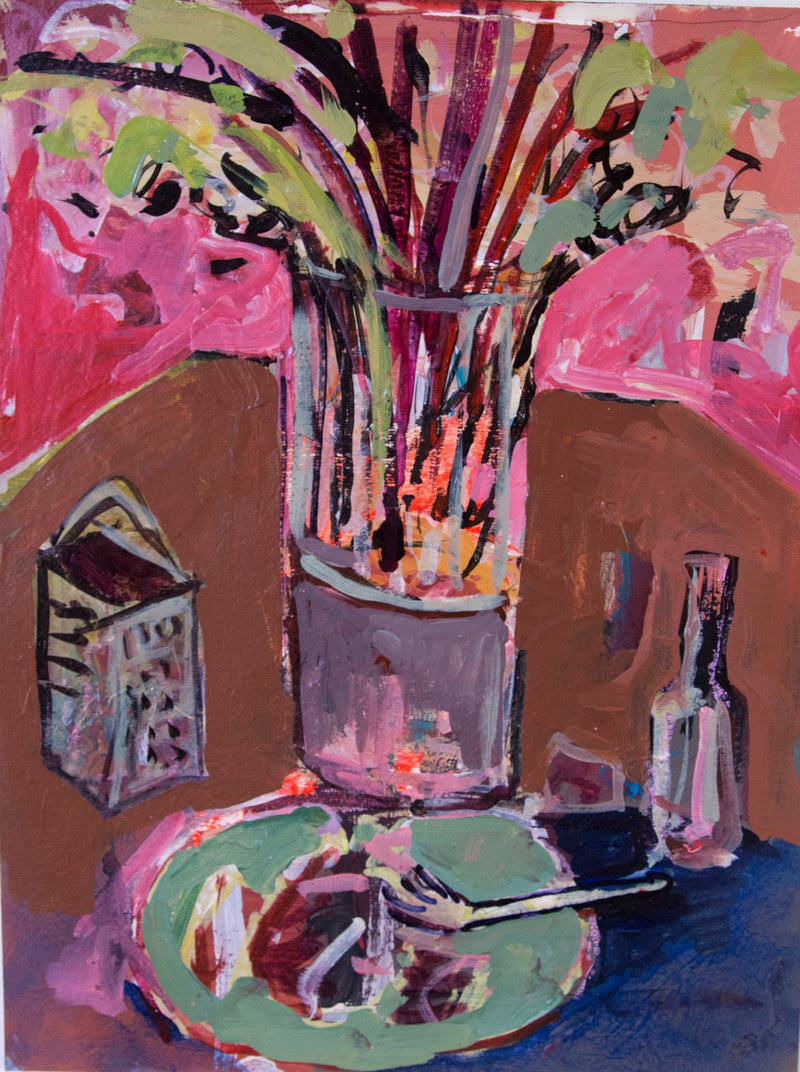 Dinner With Flowers by Drew Davis — Canvas Print, 9×12 in