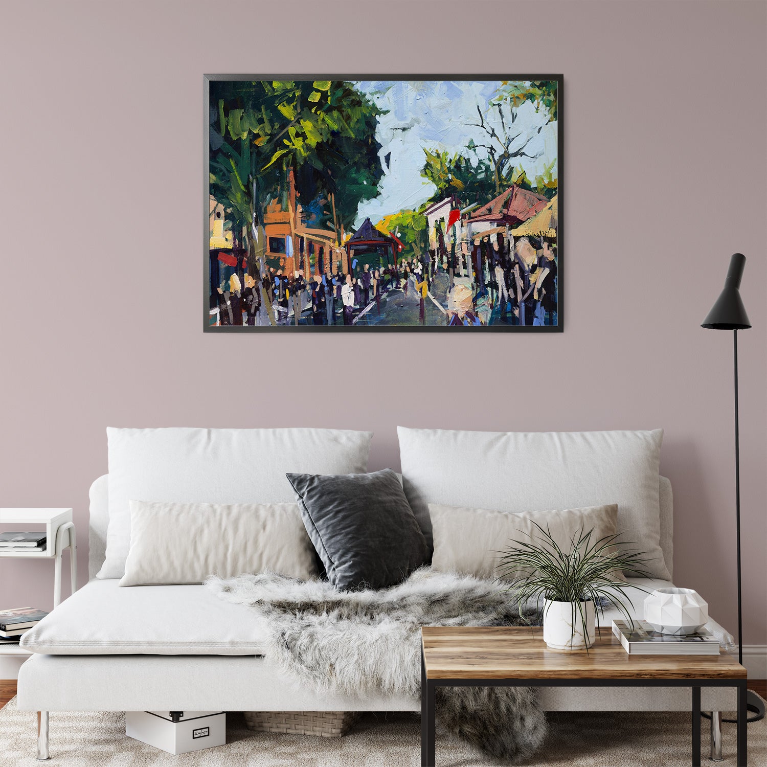 Downtown Slo Farmers Market by Drew Davis — Canvas Print, 24×20 in