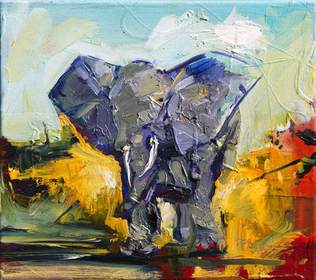 Elephant 1 by Drew Davis — Canvas Print, 8×8 in