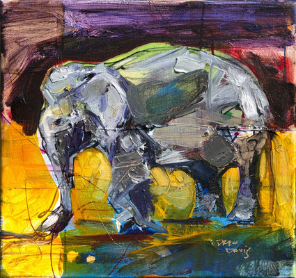 Elephant 2 by Drew Davis — Canvas Print, 8×8 in