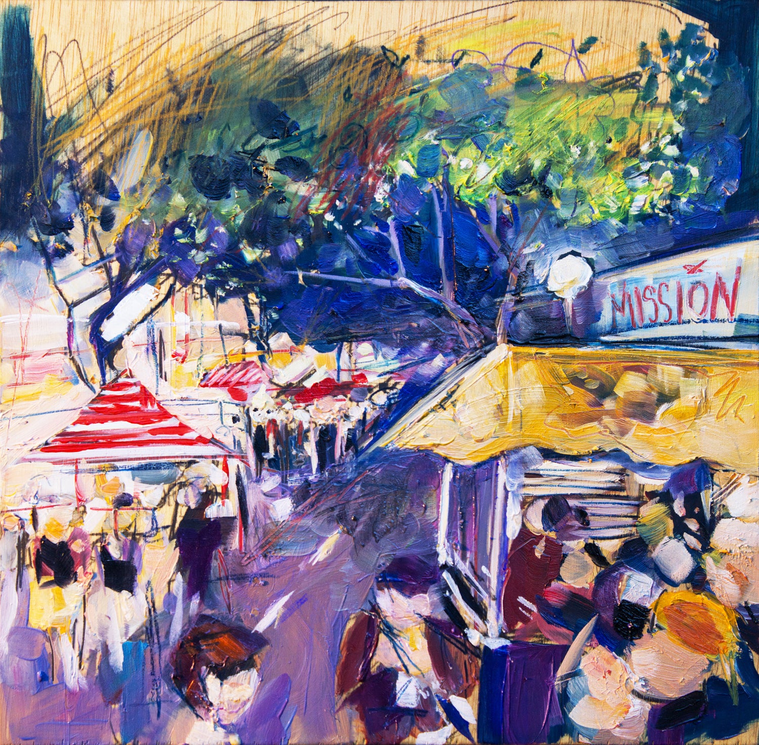 Farmers by Drew Davis — Oil on Canvas, 48×48 in