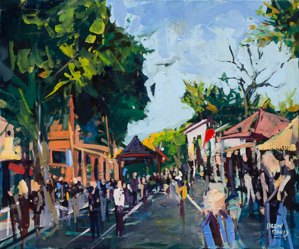 Farmers Market by Drew Davis — Oil on Canvas, 20×24 in