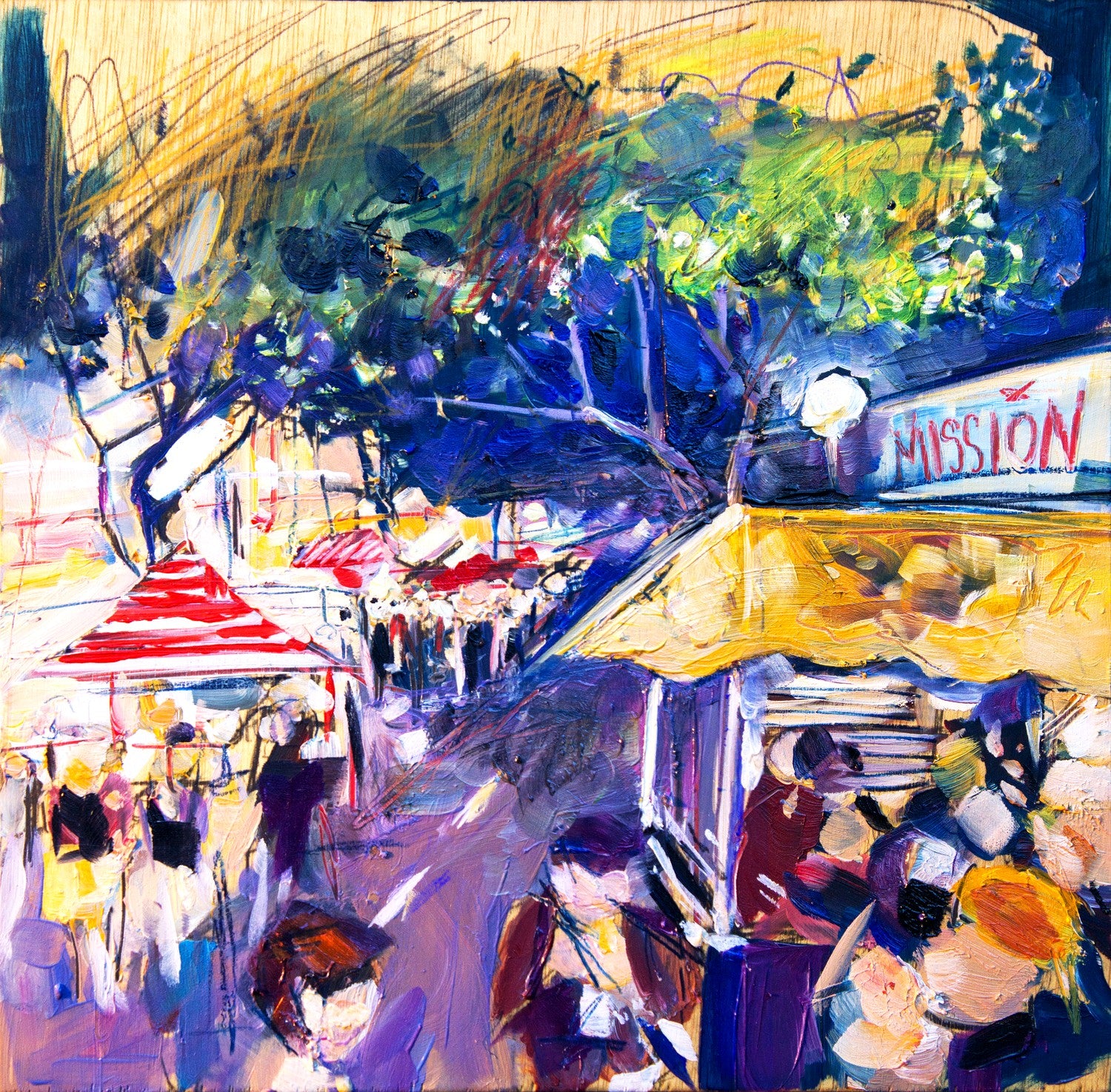 Farmers Market 1 by Drew Davis — Canvas Print, 12×12 in