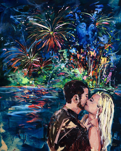 First Kiss by Drew Davis — Canvas Print, 24×30 in