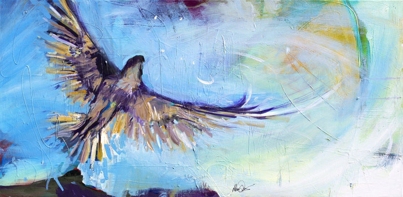 Flight Of The Hawk by Drew Davis — Canvas Print, 18×36 in