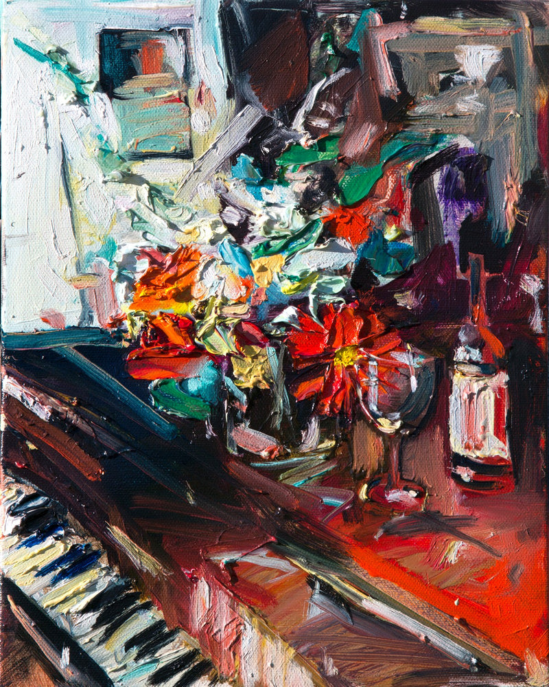 Flowers On Piano by Drew Davis — Canvas Print, 8×10 in