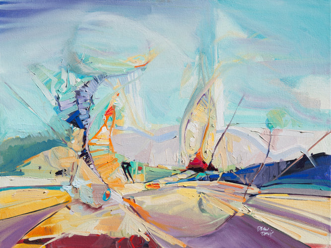 Fractal Geography Op by Drew Davis — Oil on Canvas, 43×56 in