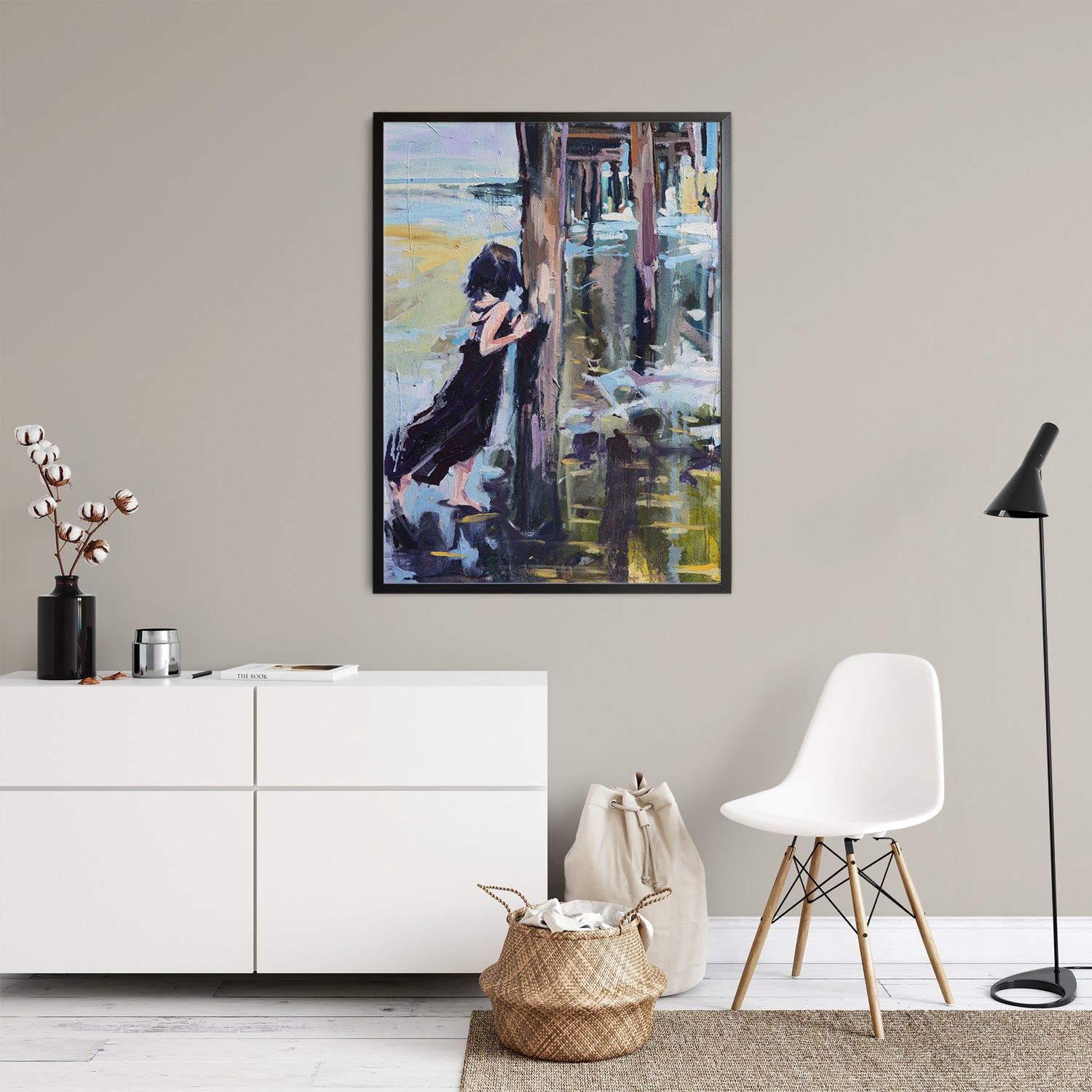 Girl At The Pier by Drew Davis — Canvas Print, 16×20 in