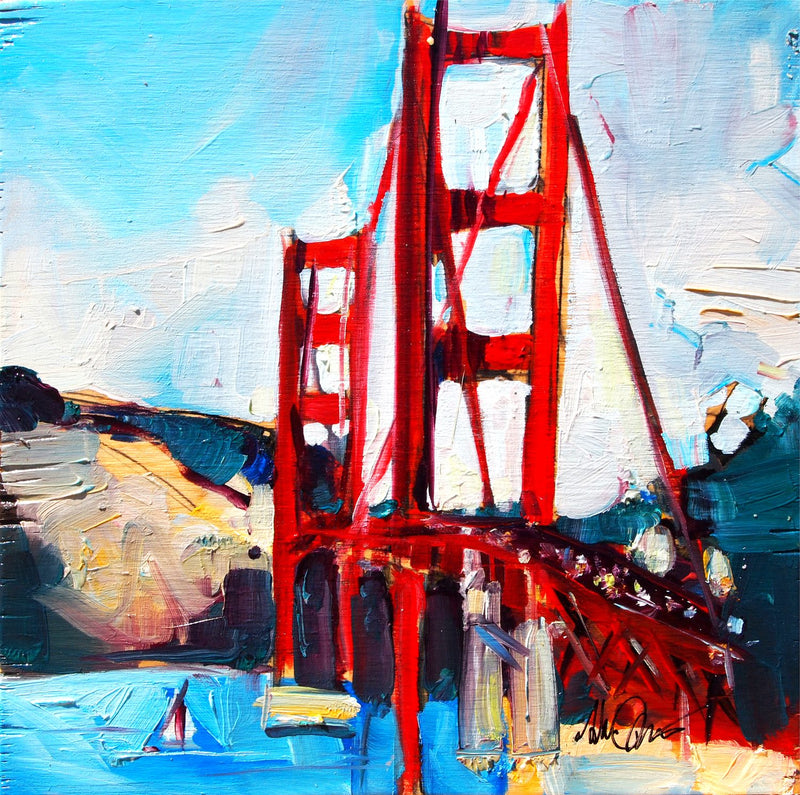 Golden Gate Flow by Drew Davis — Canvas Print, 12×12 in