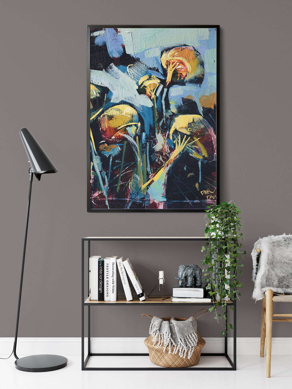 Golden Mushrooms by Drew Davis — Canvas Print, 8×10 in