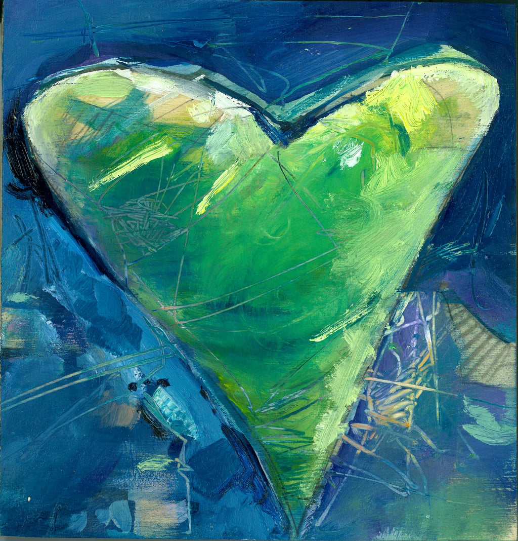 Green Hart by Drew Davis — Canvas Print, 8×8 in