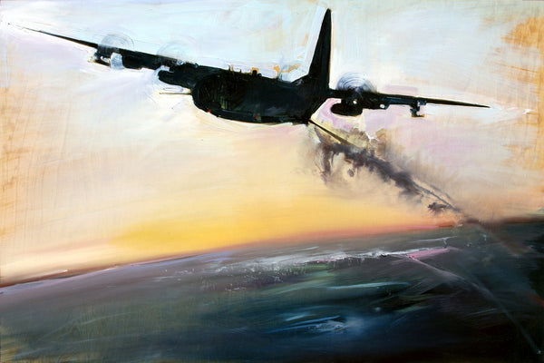 Gun Ready Ac 130 by Drew Davis — Canvas Print, 24×36 in