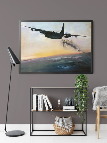 Gun Ready Ac 130 by Drew Davis — Canvas Print, 24×36 in