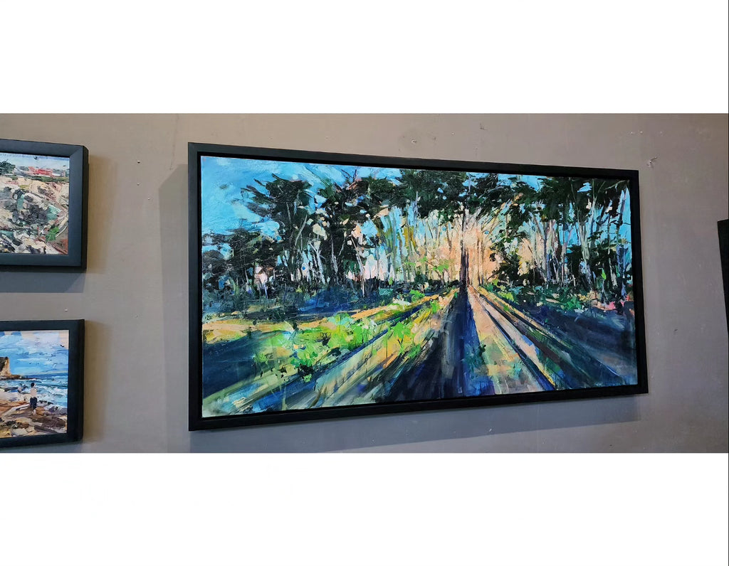 San Simeon Point Tree Ray Glow | 24x48 | ORIGINAL UV OIL ON CANVAS