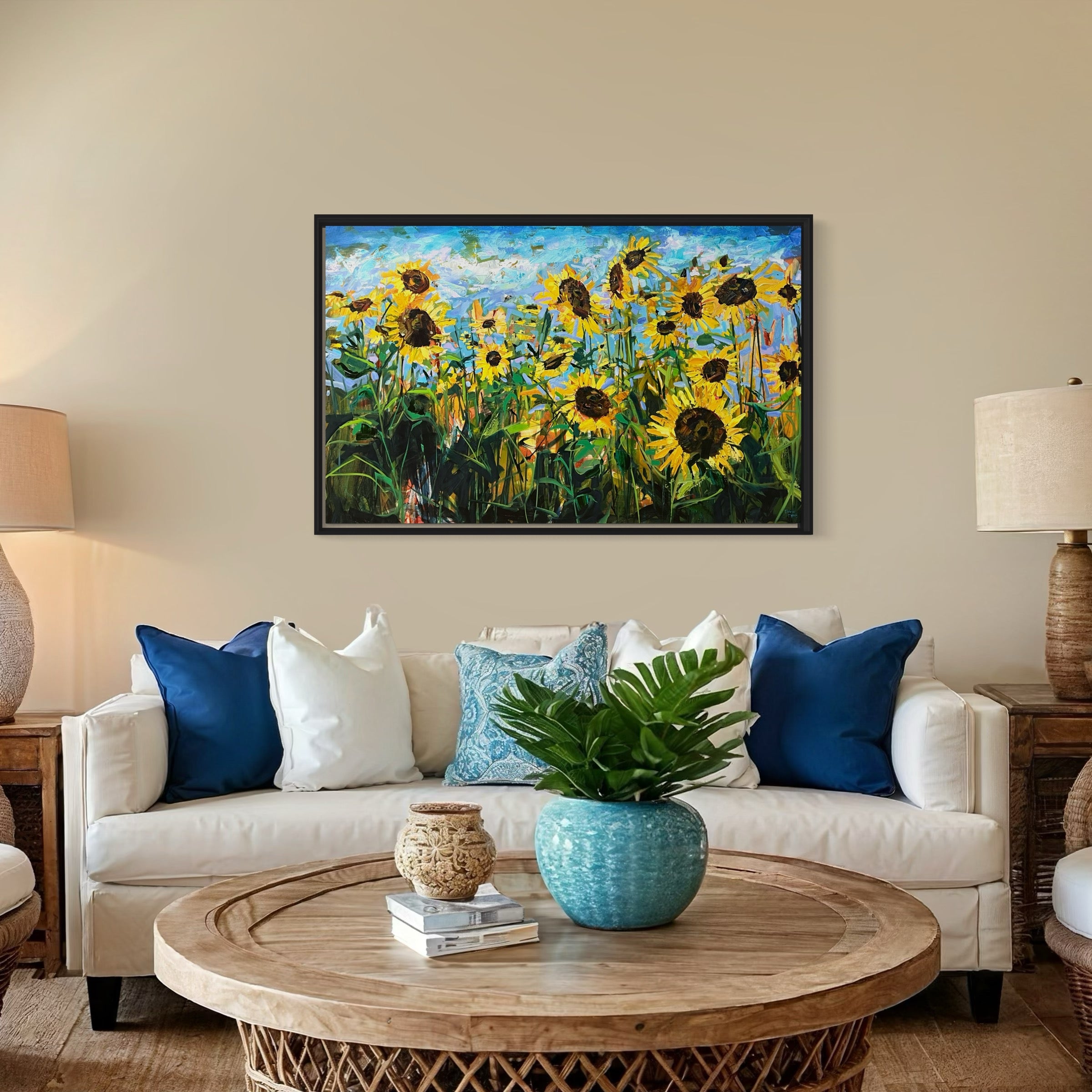 Sunflower Field | 30x48 | Original Oil on canvas