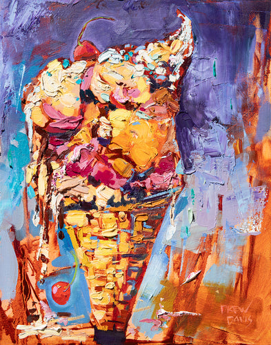 Icecream Disaster 4 by Drew Davis — Oil on Canvas, 48×60 in