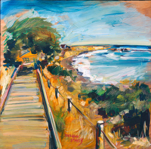 Moonstone Beach 2 by Drew Davis — Oil on Canvas, 48×48 in