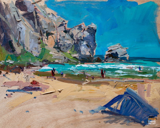 Morro Rock Wind by Drew Davis — Oil on Canvas, 48×60 in