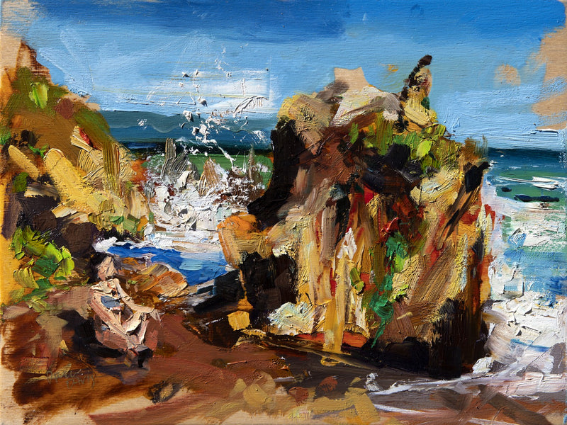 Meditation at Hearst Beach by Drew Davis — Canvas Print, 9×12 in