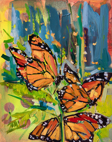 Monarch Butterflies by Drew Davis — Oil on Canvas, 48×60 in