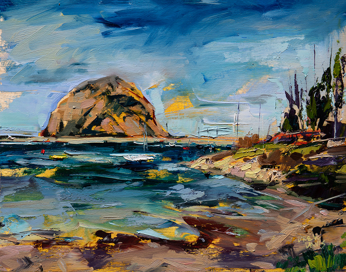 Morro Rock Sunshine by Drew Davis, 11 x 14